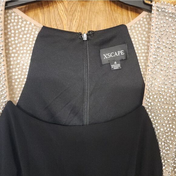 Xscape "Sarah" Long Jersey Knit with Caviar Beaded Sides Dress SIZE 4 NWT - Picture 7 of 11
